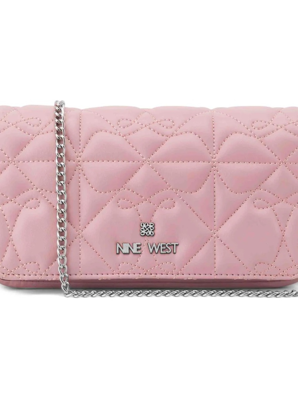 Nine West Soft Pink Quilted Chain Wristlet